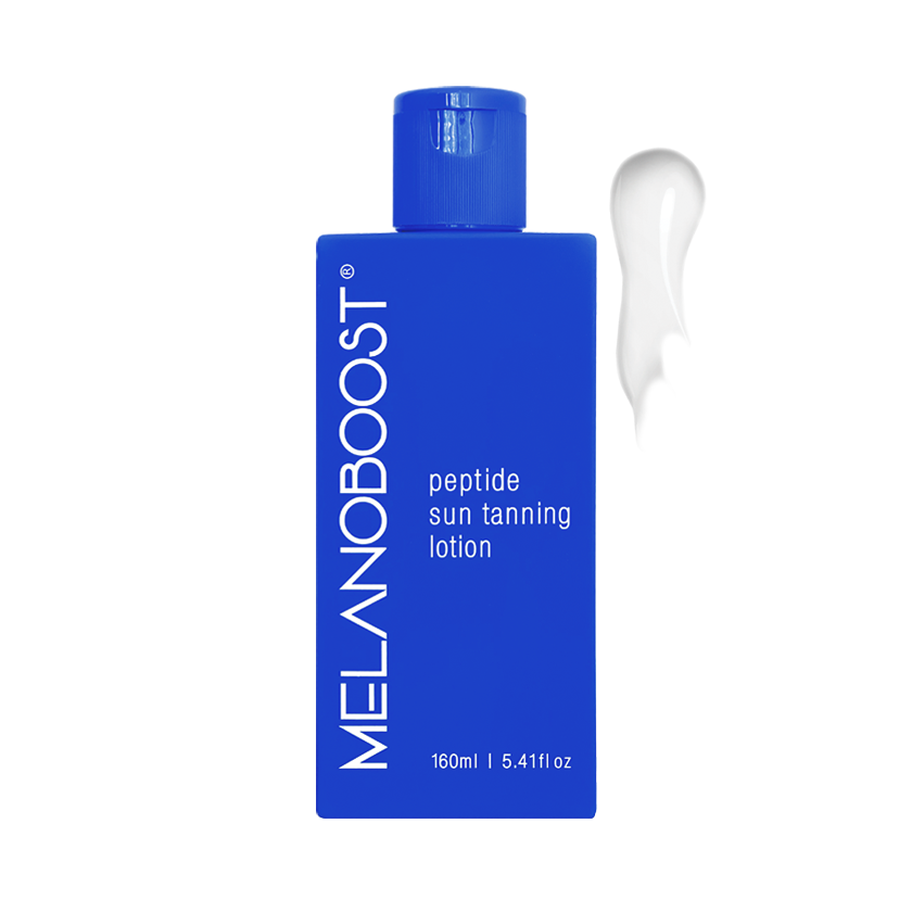 blue_Melanoboost_Peptide_Sun_Tan_Accelerator_Lotion_on_white_background