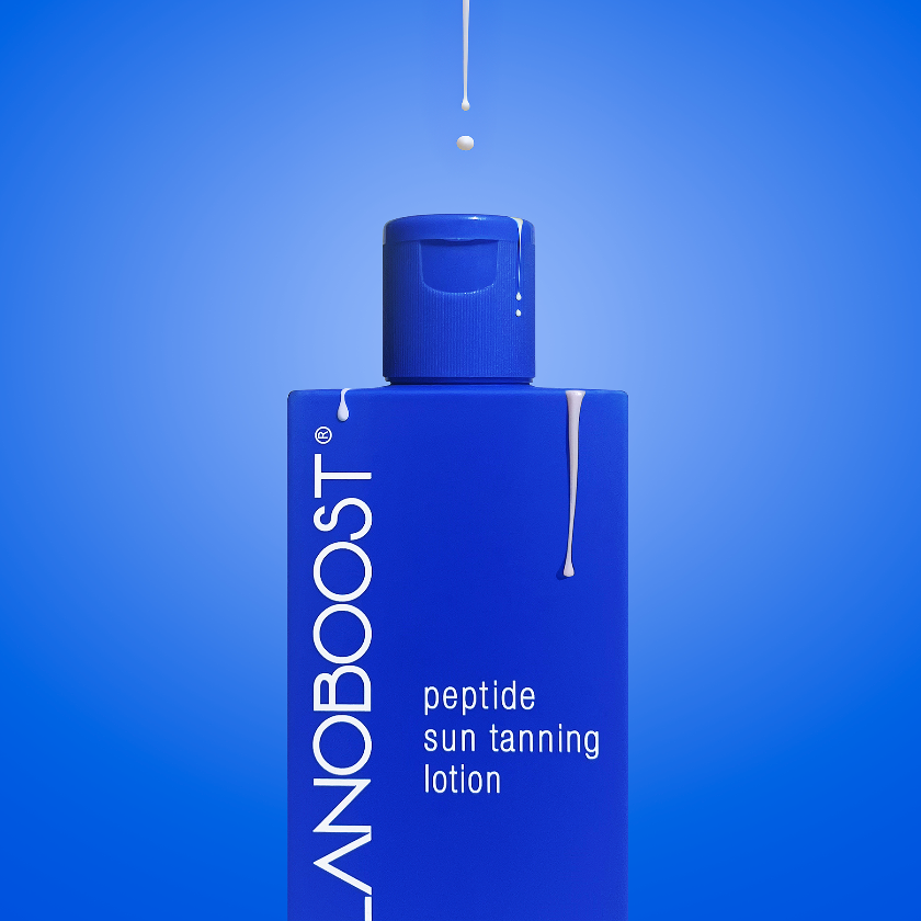 Melanoboost_Peptide_Sun_Tanning_Lotion_on_blue_background